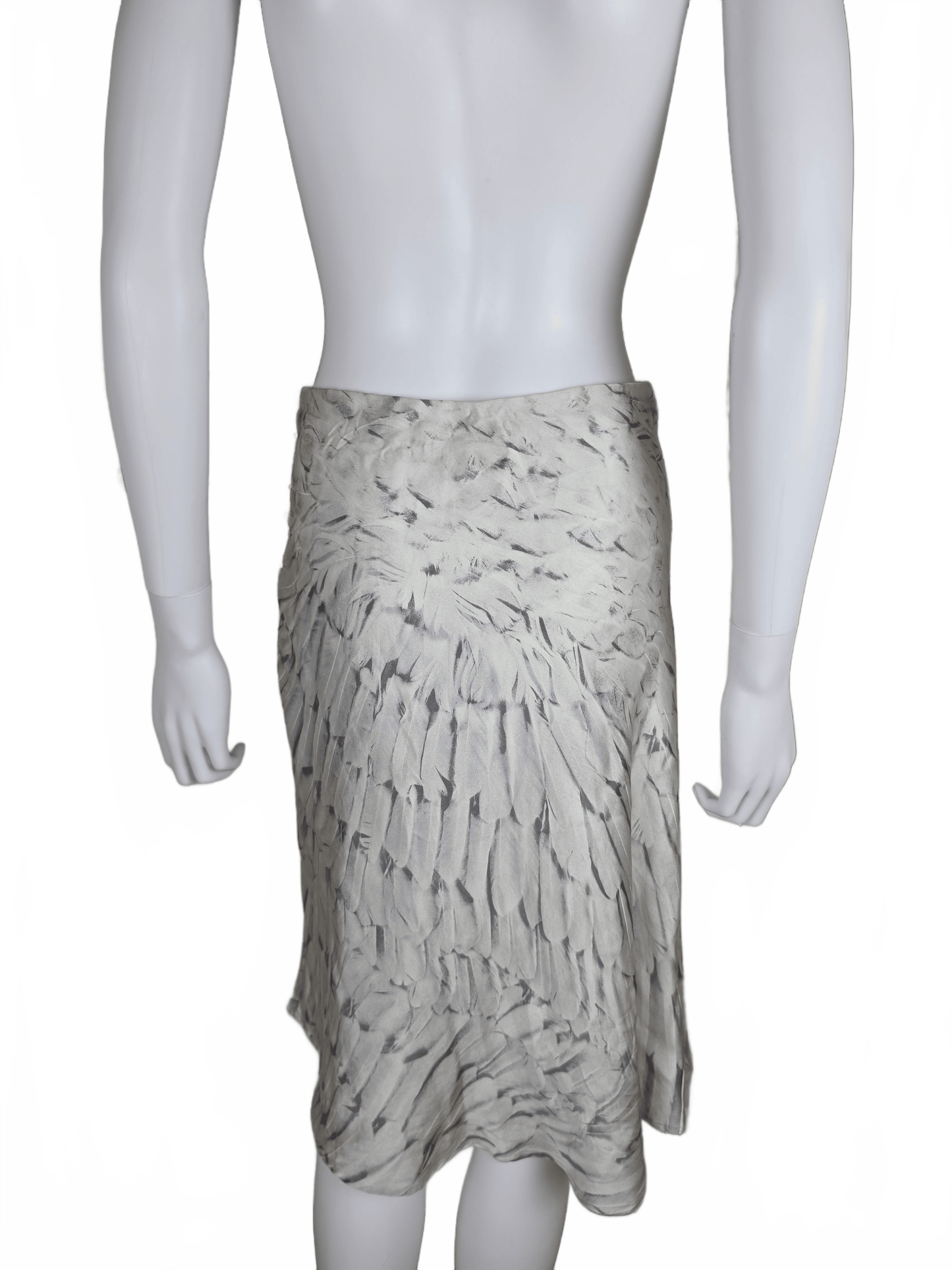 Roberto Cavalli Gonna Vintage Stampa Piume Collezione 1999 Avorio - Pally Vintage Closet