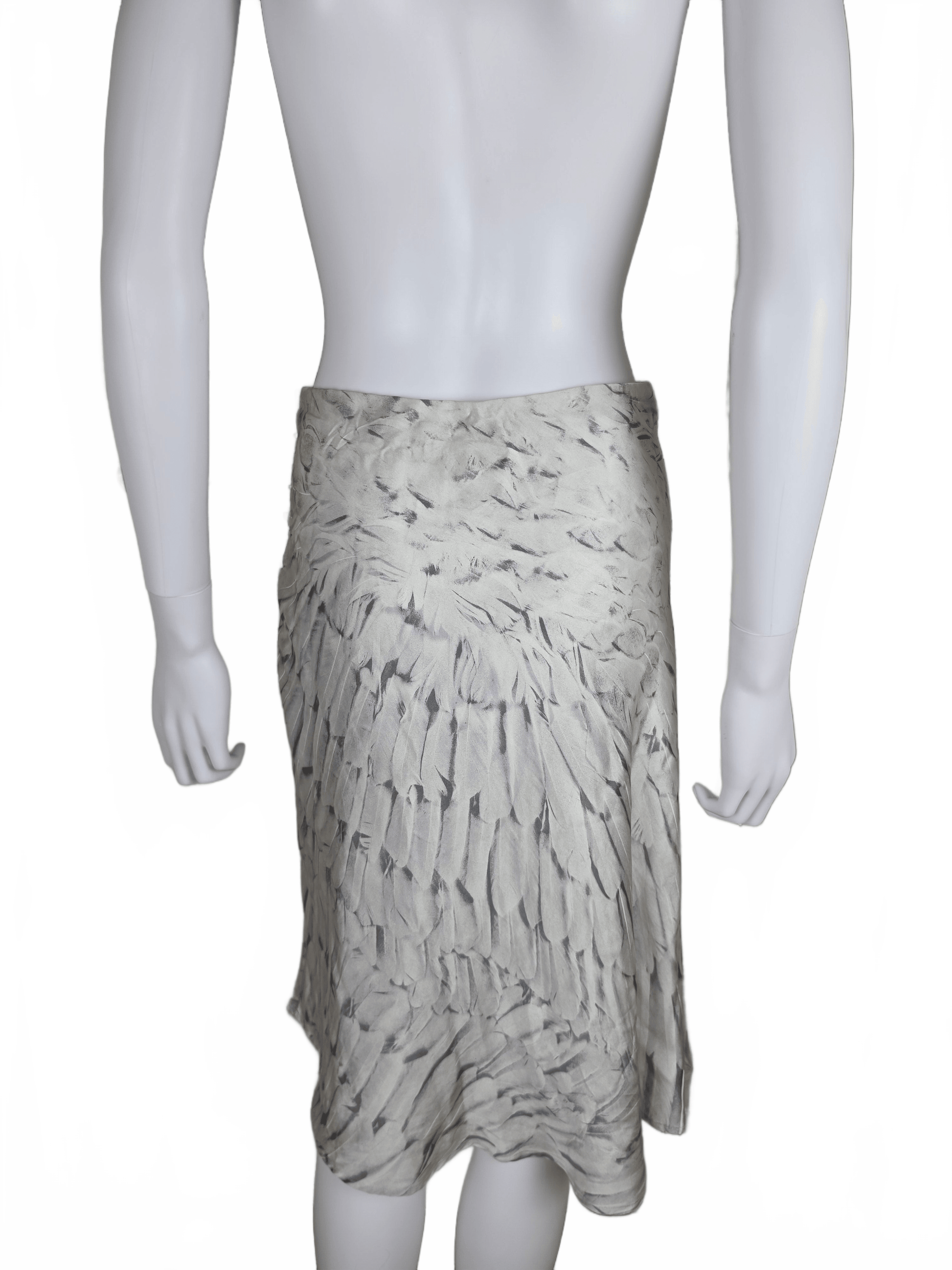 Roberto Cavalli Gonna Vintage Stampa Piume Collezione 1999 Avorio - Pally Vintage Closet