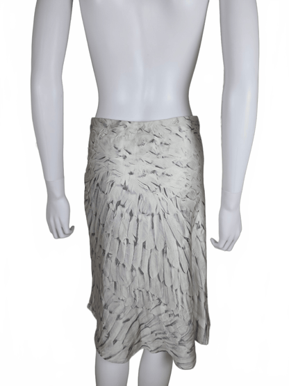 Roberto Cavalli Gonna Vintage Stampa Piume Collezione 1999 Avorio - Pally Vintage Closet