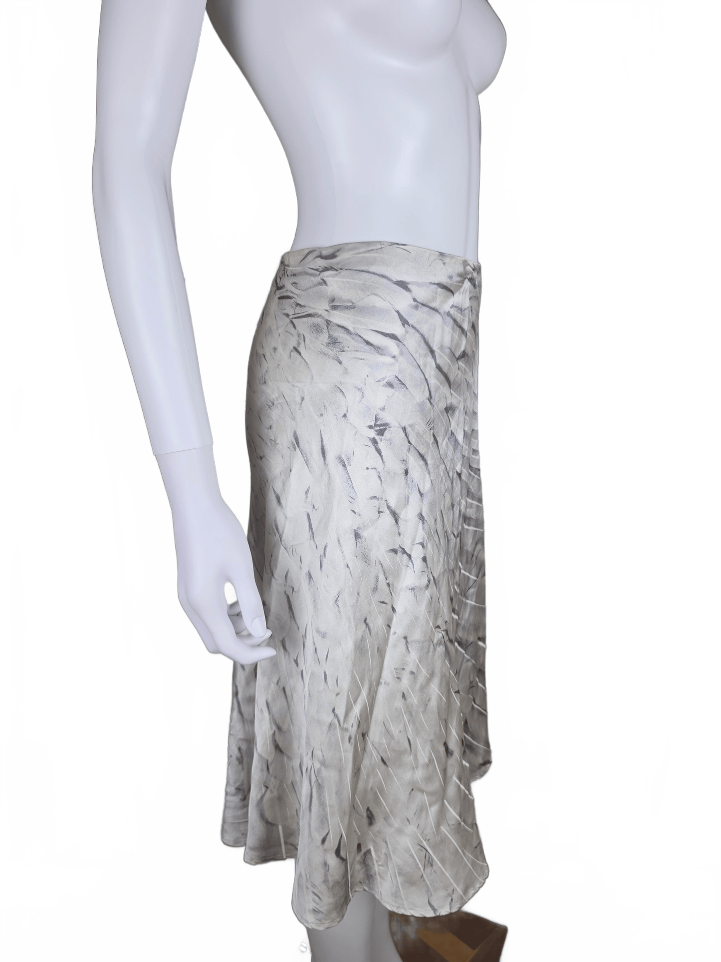 Roberto Cavalli Gonna Vintage Stampa Piume Collezione 1999 Avorio - Pally Vintage Closet