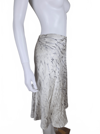 Roberto Cavalli Gonna Vintage Stampa Piume Collezione 1999 Avorio - Pally Vintage Closet