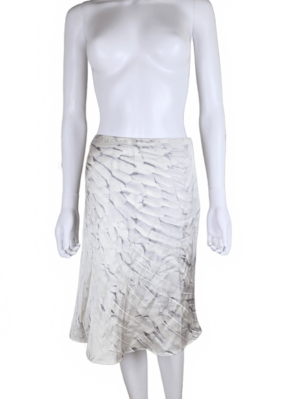 Roberto Cavalli Gonna Vintage Stampa Piume Collezione 1999 Avorio - Pally Vintage Closet