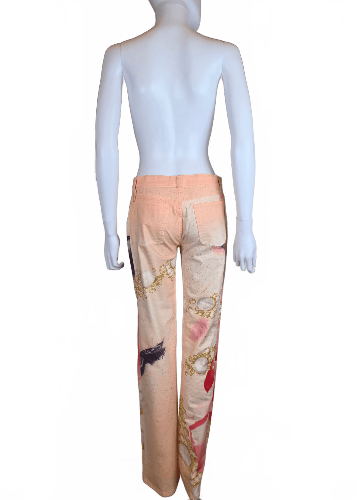 Roberto Cavalli Jeans Vintage Eye Print Liz Taylor 2001 Rosa - Pally Vintage Closet