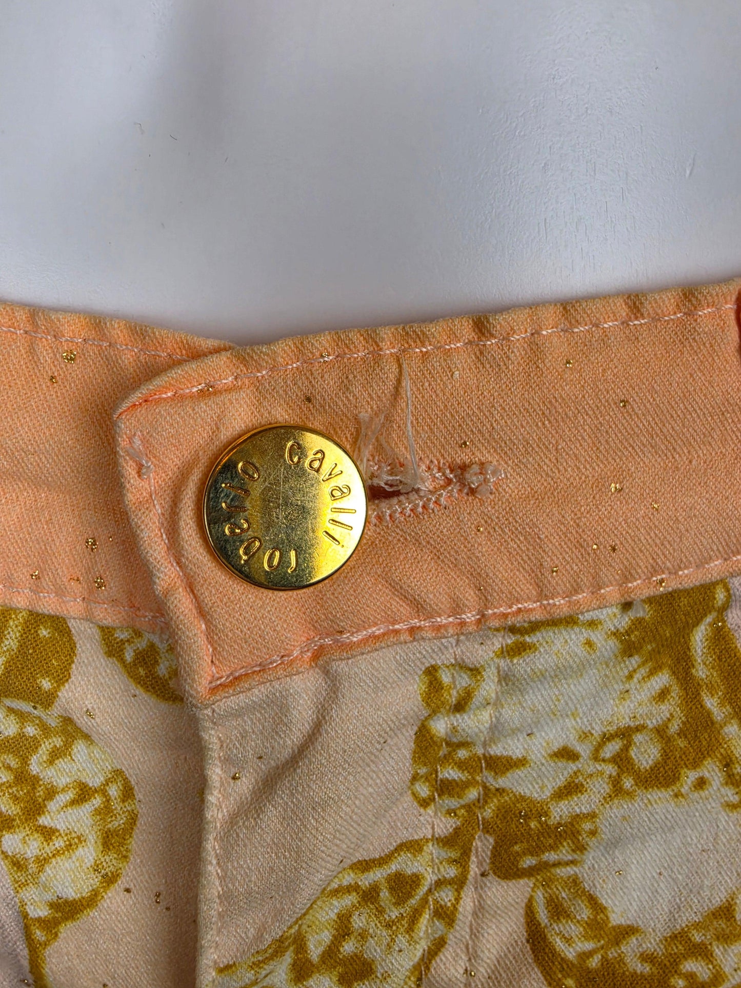 Roberto Cavalli Jeans Vintage Eye Print Liz Taylor 2001 Rose e Oro - Pally Vintage Closet
