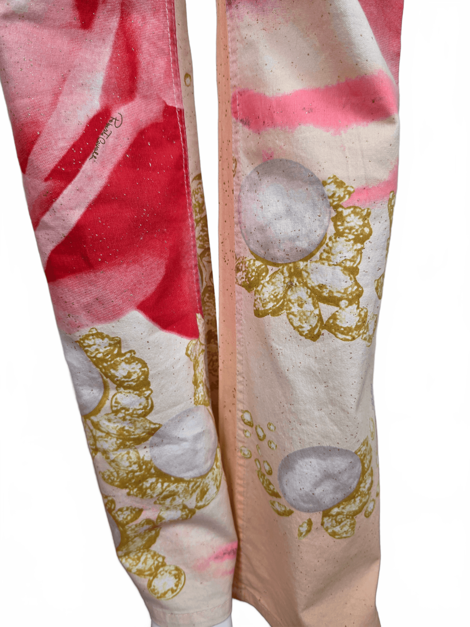 Roberto Cavalli Jeans Vintage Eye Print Liz Taylor 2001 Rose e Oro - Pally Vintage Closet