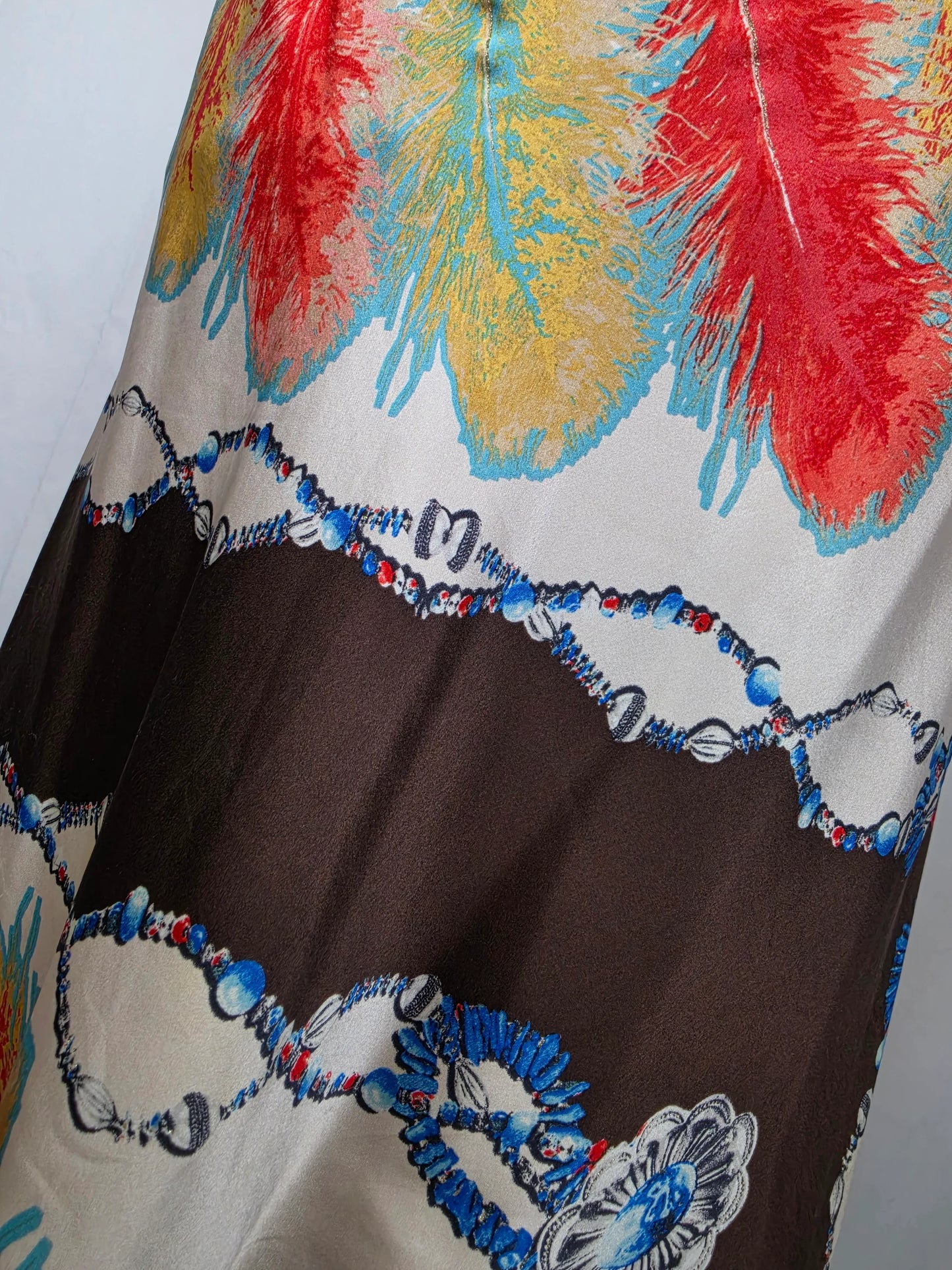 Roberto-Cavalli-Mini-Abito-d-Archivio-in-Seta-Stampa-Jewel-Feather-Multicolor-70134006022468 - Pally Vintage Closet