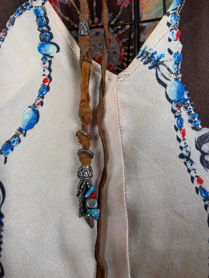 Roberto-Cavalli-Mini-Abito-d-Archivio-in-Seta-Stampa-Jewel-Feather-Multicolor-70134006055236 - Pally Vintage Closet