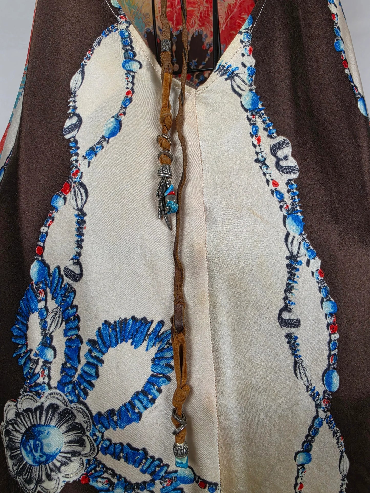 Roberto-Cavalli-Mini-Abito-d-Archivio-in-Seta-Stampa-Jewel-Feather-Multicolor-70134006284612 - Pally Vintage Closet