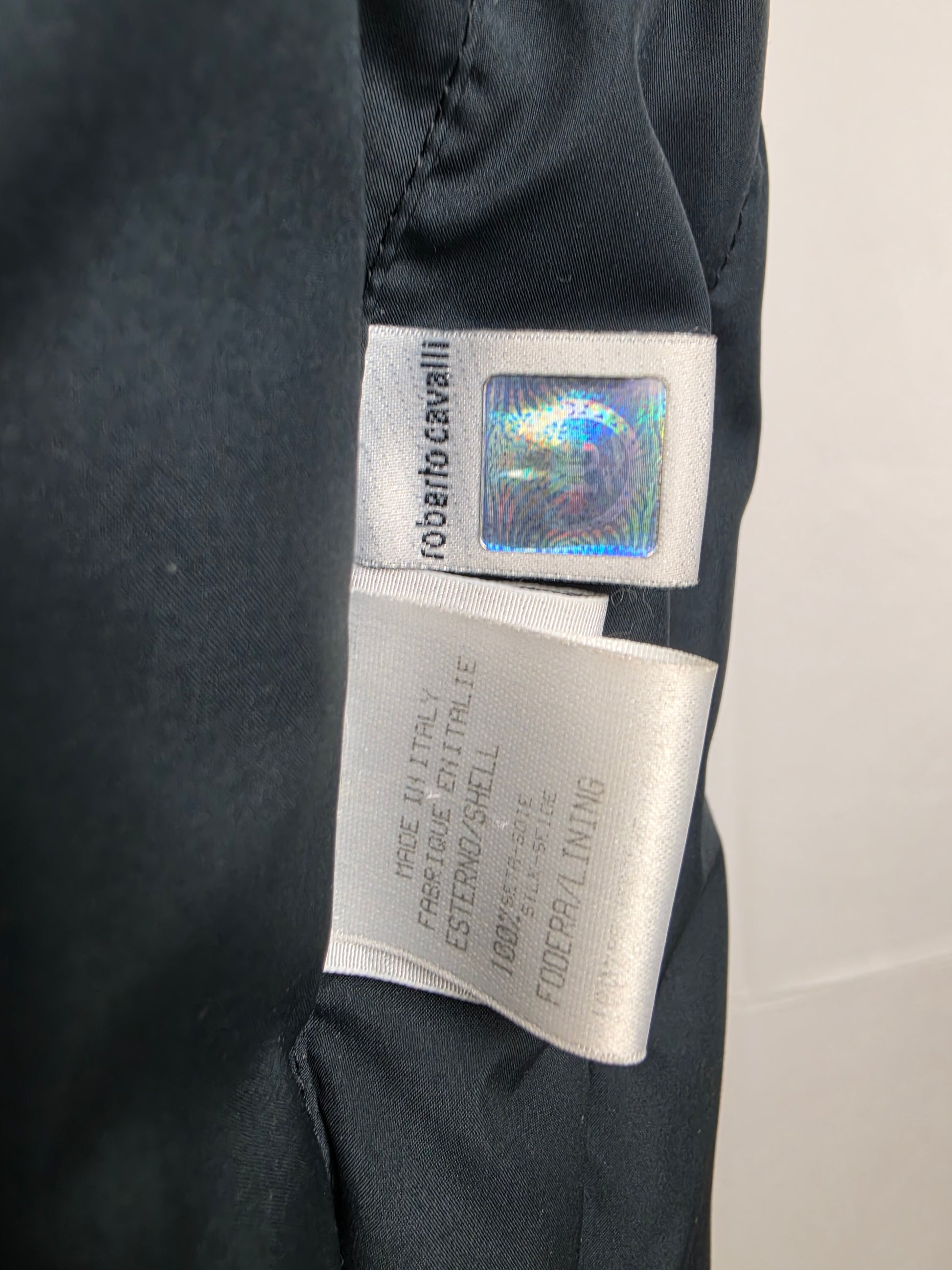 Roberto Cavalli Piumino Oversize in Seta Jewel Print Nero - Pally Vintage Closet