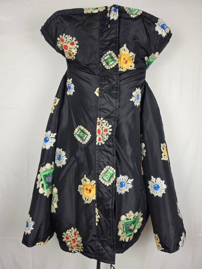 Roberto Cavalli Piumino Oversize in Seta Jewel Print Nero - Pally Vintage Closet