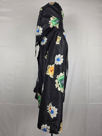 Roberto Cavalli Piumino Oversize in Seta Jewel Print Nero - Pally Vintage Closet