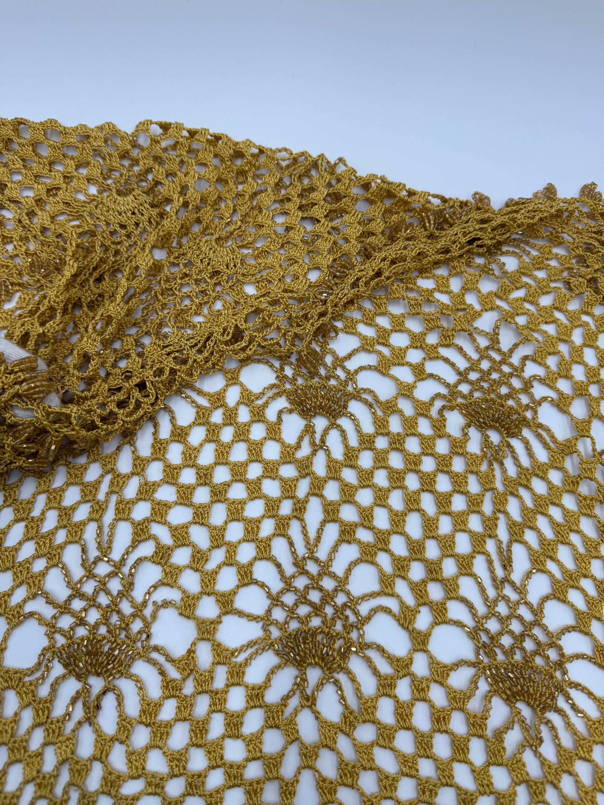 Roberto Cavalli Stola in Macramè Oro con Perline - Pally Vintage Closet