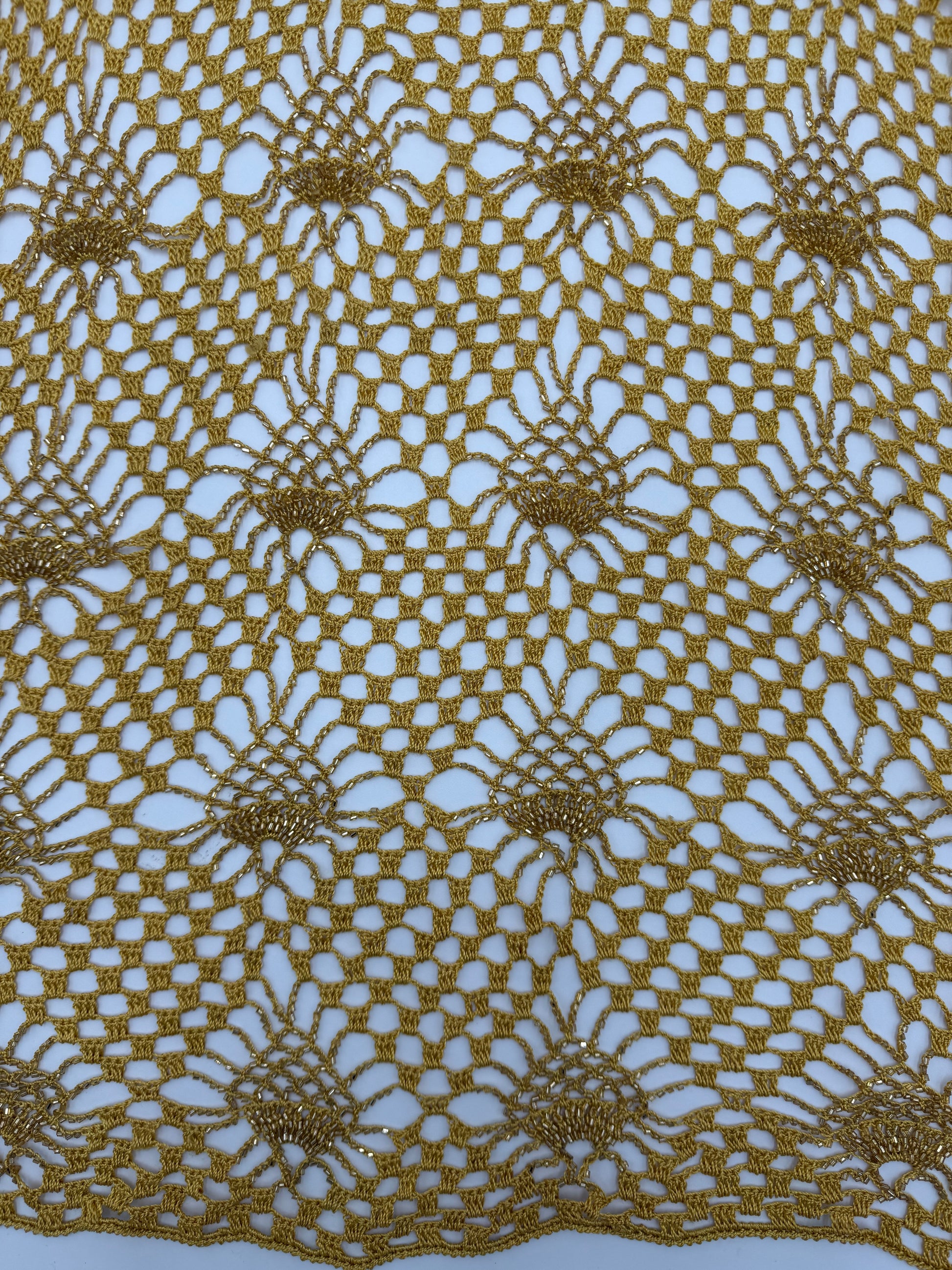 Roberto Cavalli Stola in Macramè Oro con Perline - Pally Vintage Closet