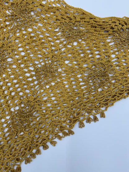 Roberto Cavalli Stola in Macramè Oro con Perline - Pally Vintage Closet
