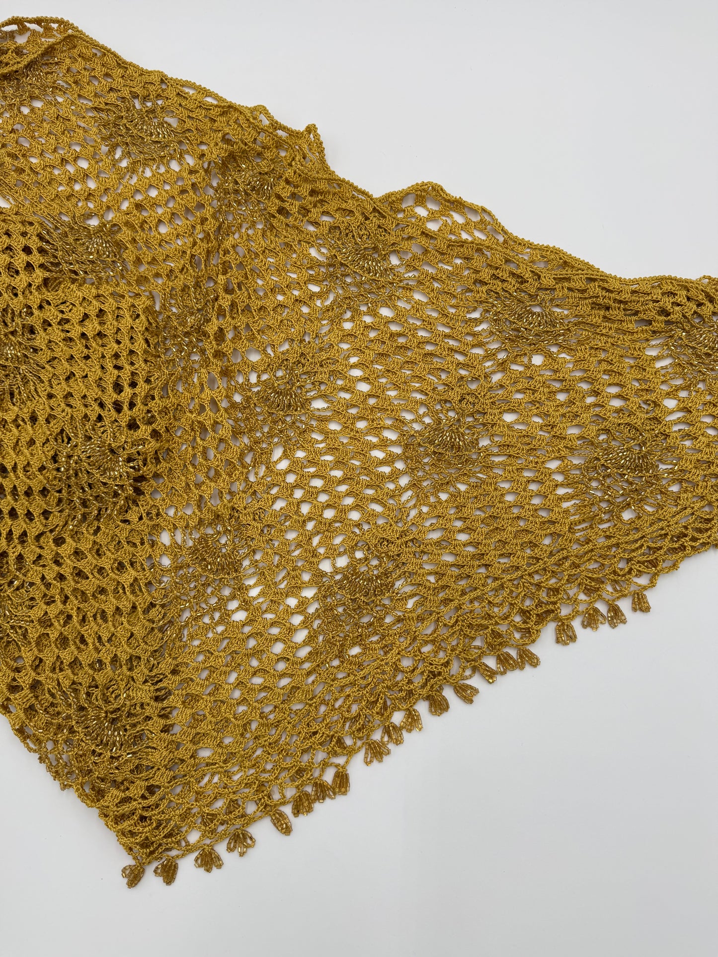 Roberto Cavalli Stola in Macramè Oro con Perline - Pally Vintage Closet