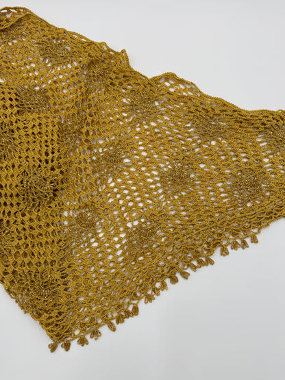 Roberto Cavalli Stola in Macramè Oro con Perline - Pally Vintage Closet