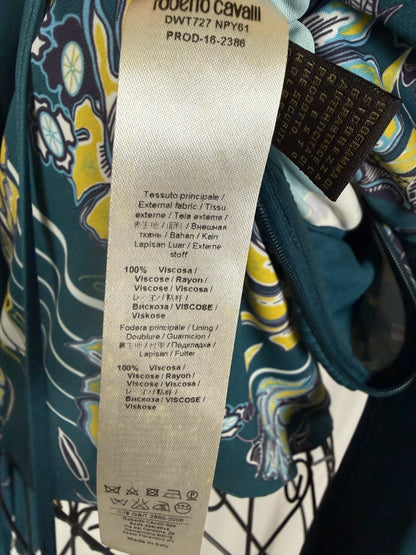 Roberto-Cavalli-Top-con-Stampa-Snake-Floral-Verde-69400479760708 - Pally Vintage Closet