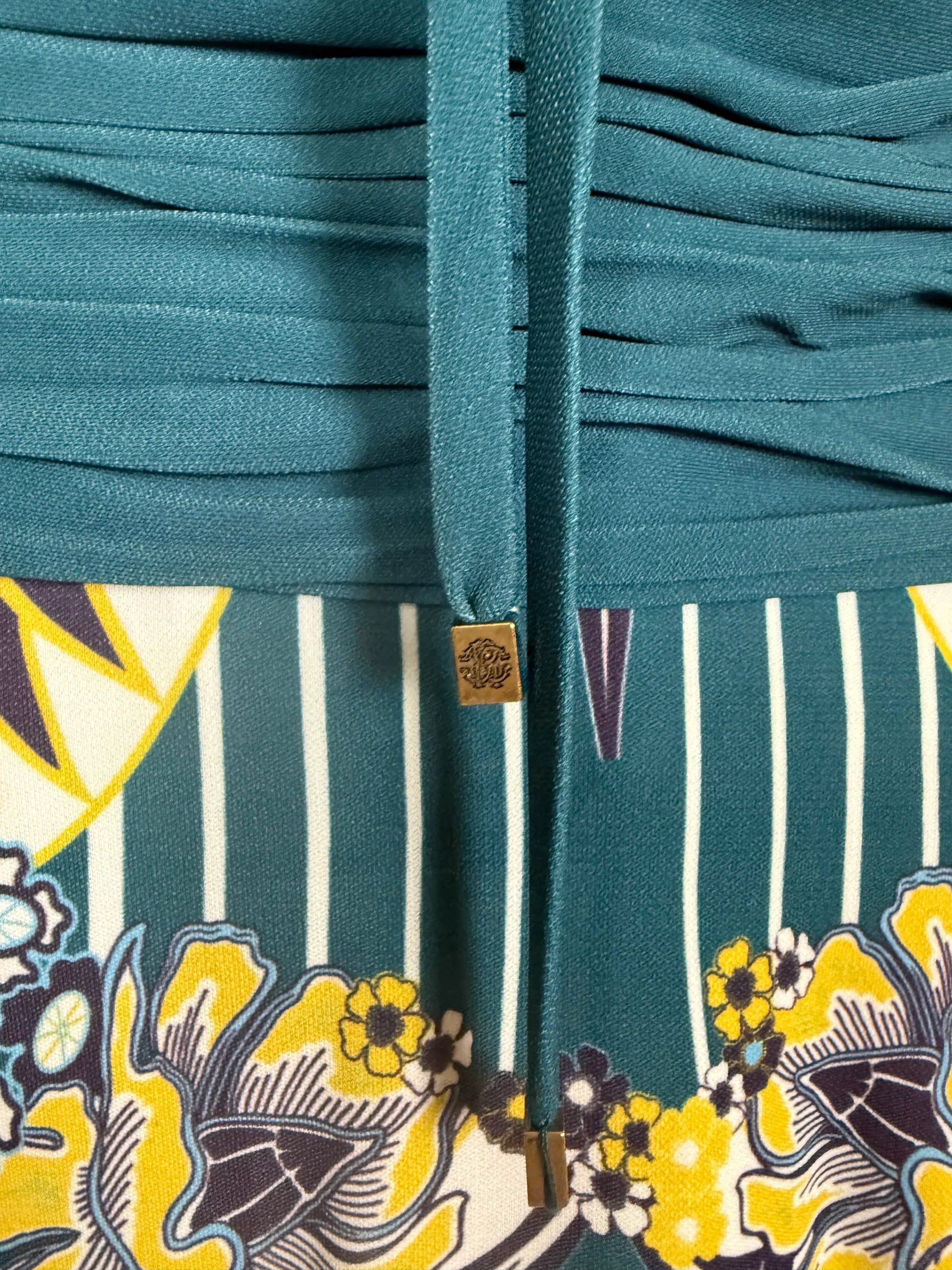 Roberto-Cavalli-Top-con-Stampa-Snake-Floral-Verde-69400479859012 - Pally Vintage Closet