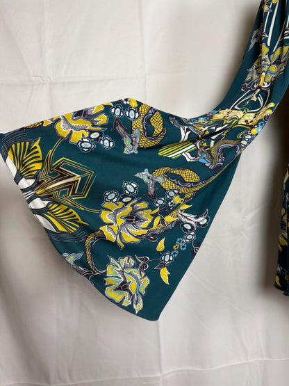 Roberto-Cavalli-Top-con-Stampa-Snake-Floral-Verde-69426707398980 - Pally Vintage Closet