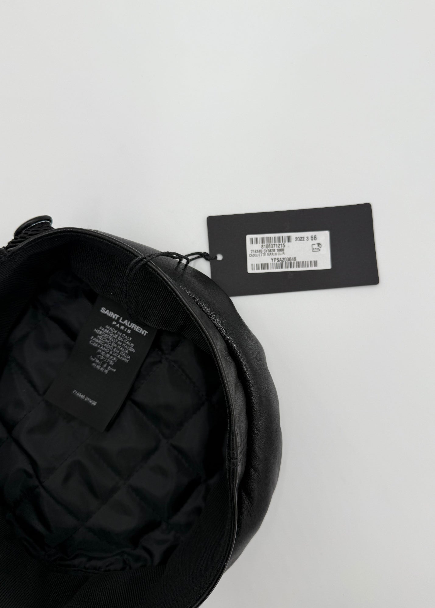 Saint Laurent Basco Baker Boy in Pelle Nero