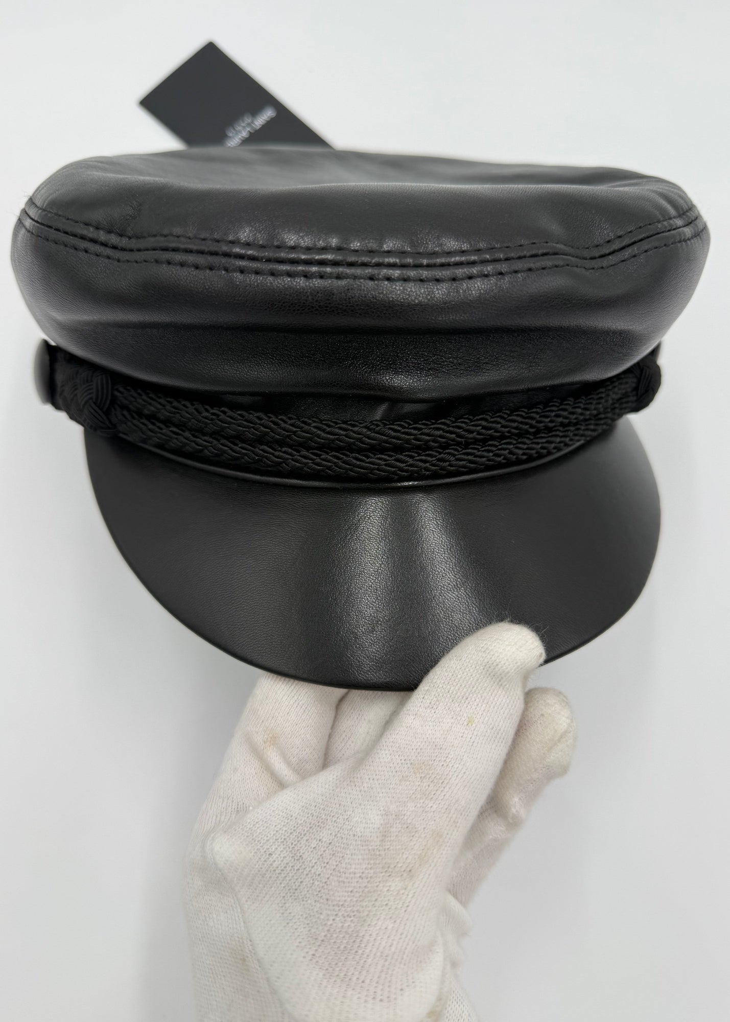 Saint Laurent Basco Baker Boy in Pelle Nero