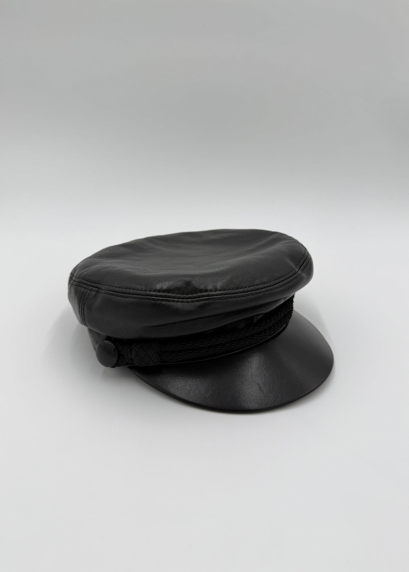 Saint Laurent Basco Baker Boy in Pelle Nero