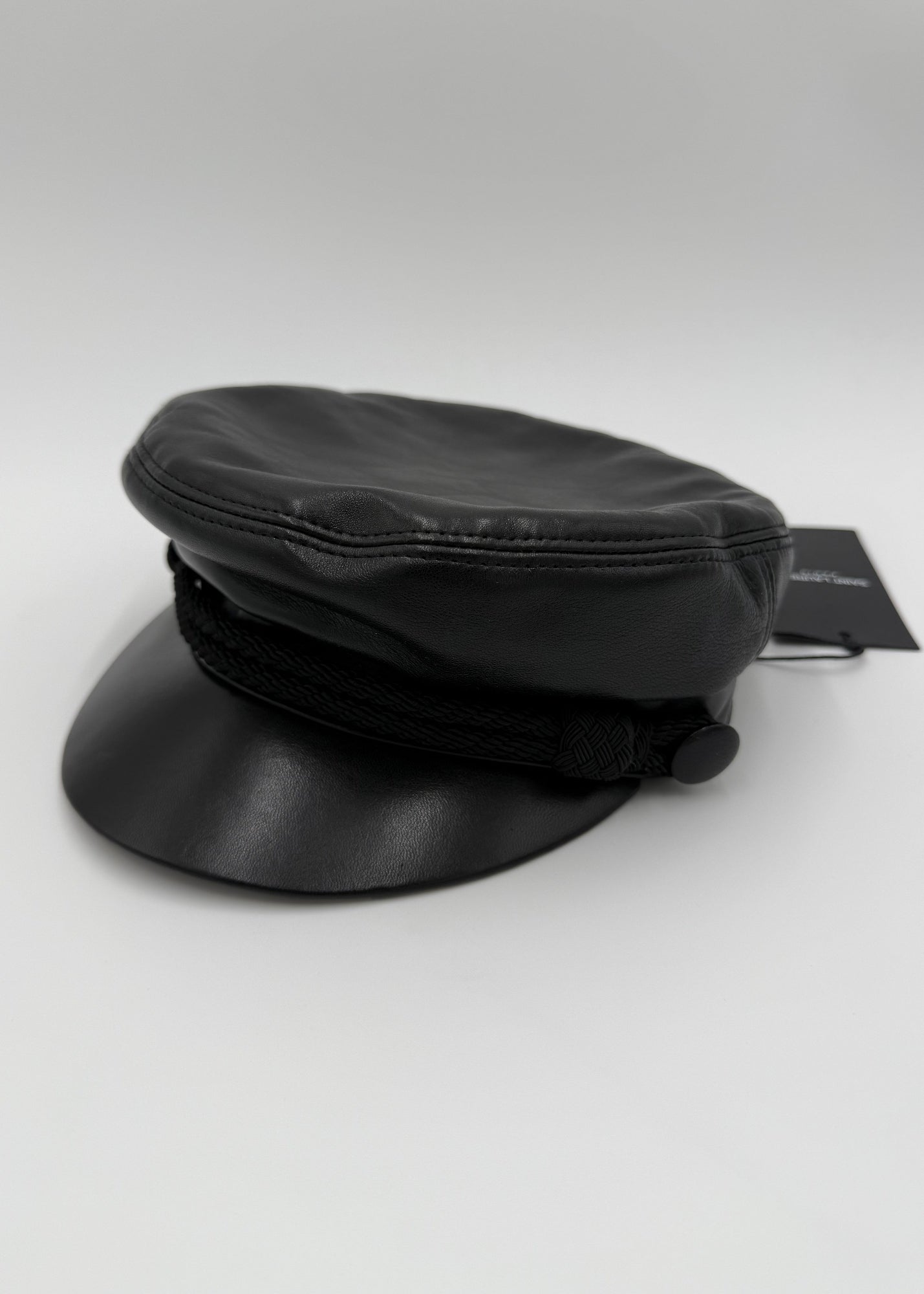 Saint Laurent Basco Baker Boy in Pelle Nero