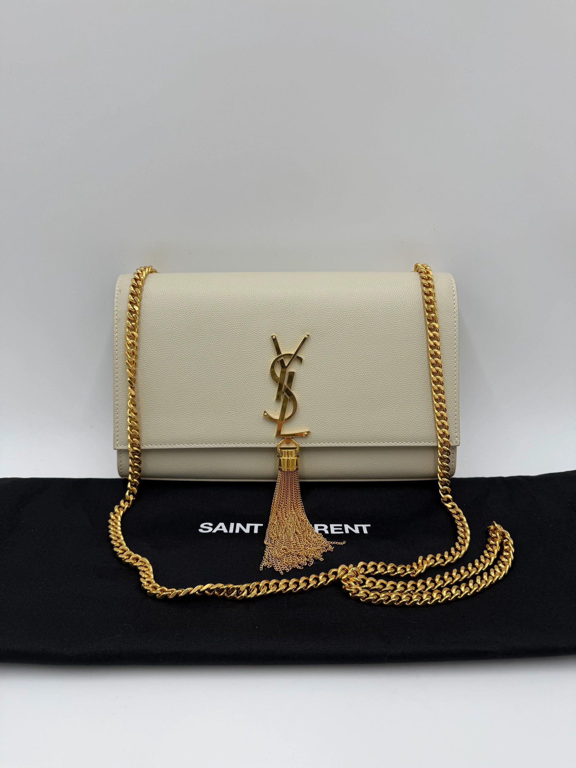 Saint-Laurent-Borsa-Kate-Medium-con-Nappa-Pelle-Grain-de-Poudre-Avorio-70265908527428 - Pally Vintage Closet