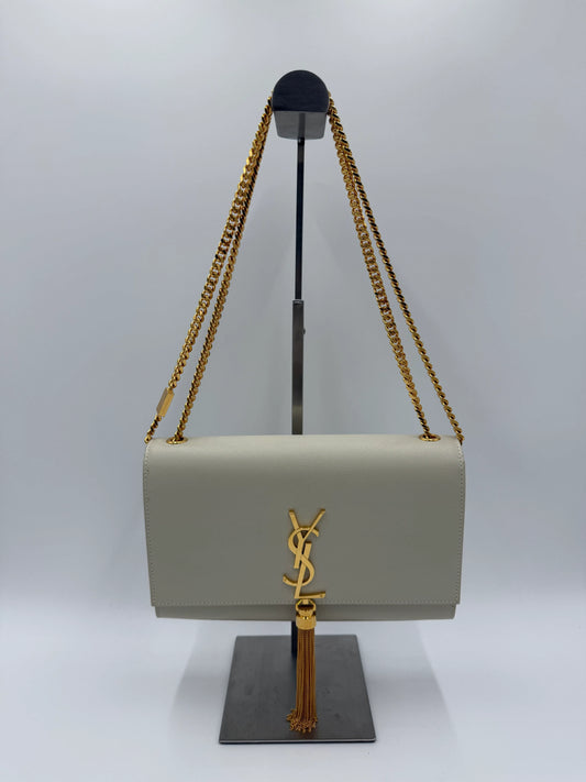 Saint-Laurent-Borsa-Kate-Medium-con-Nappa-Pelle-Grain-de-Poudre-Avorio-70265908560196 - Pally Vintage Closet