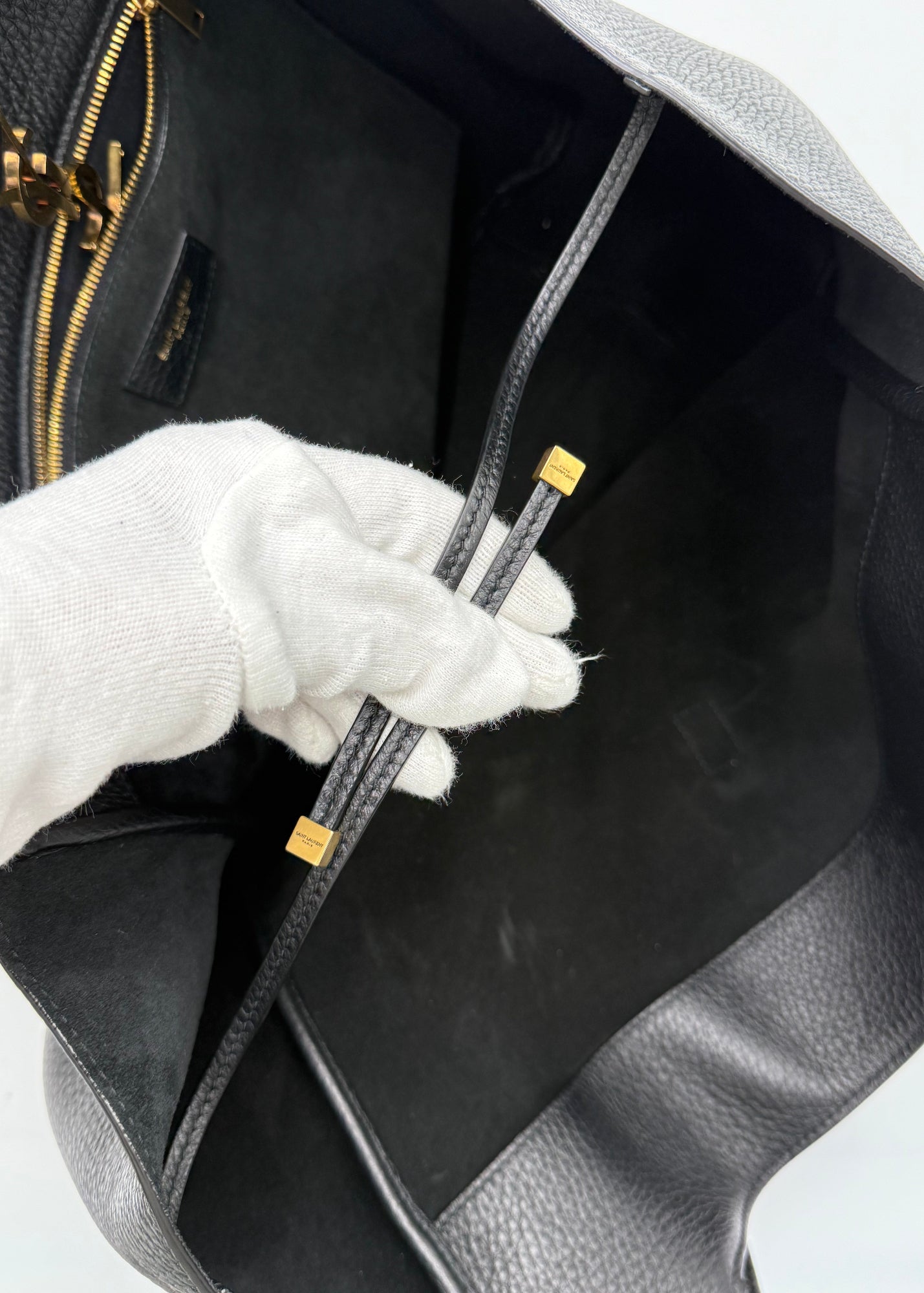 Saint Laurent Borsa Le 5 à 7 Bea in Pelle Martellata Nera