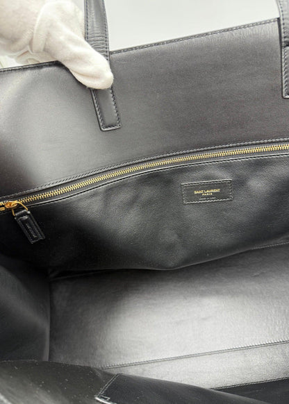 Saint-Laurent-Borsa-Manhattan-Tote-in-Pelle-Liscia-Nera-68159534367044 - Pally Vintage Closet