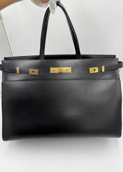 Saint-Laurent-Borsa-Manhattan-Tote-in-Pelle-Liscia-Nera-68159534432580 - Pally Vintage Closet