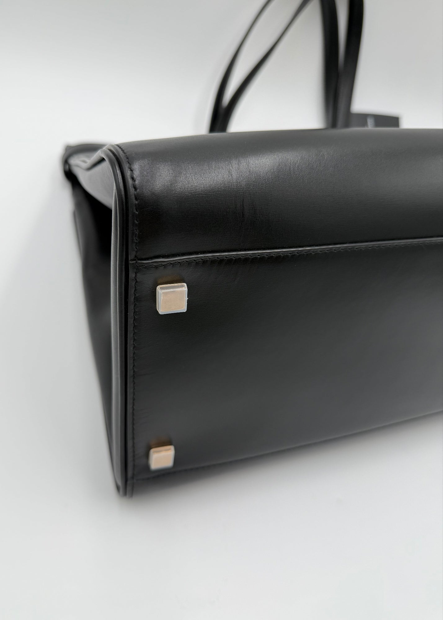 Saint Laurent Borsa Manhattan Tote in Pelle Liscia Nera