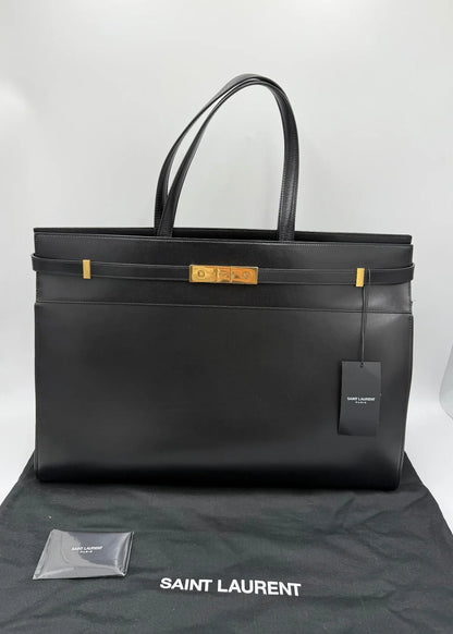Saint-Laurent-Borsa-Manhattan-Tote-in-Pelle-Liscia-Nera-68159534793028 - Pally Vintage Closet