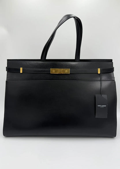 Saint-Laurent-Borsa-Manhattan-Tote-in-Pelle-Liscia-Nera-68159534825796 - Pally Vintage Closet