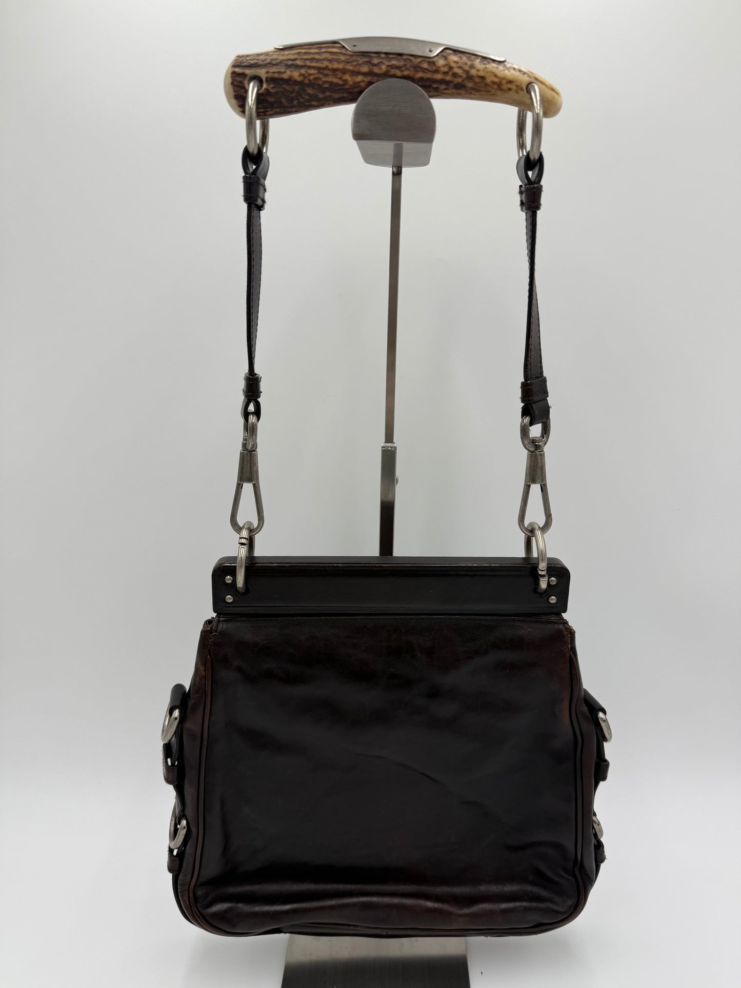 Saint Laurent Borsa Mombasa in Pelle Marrone Scuro - Pally Vintage Closet