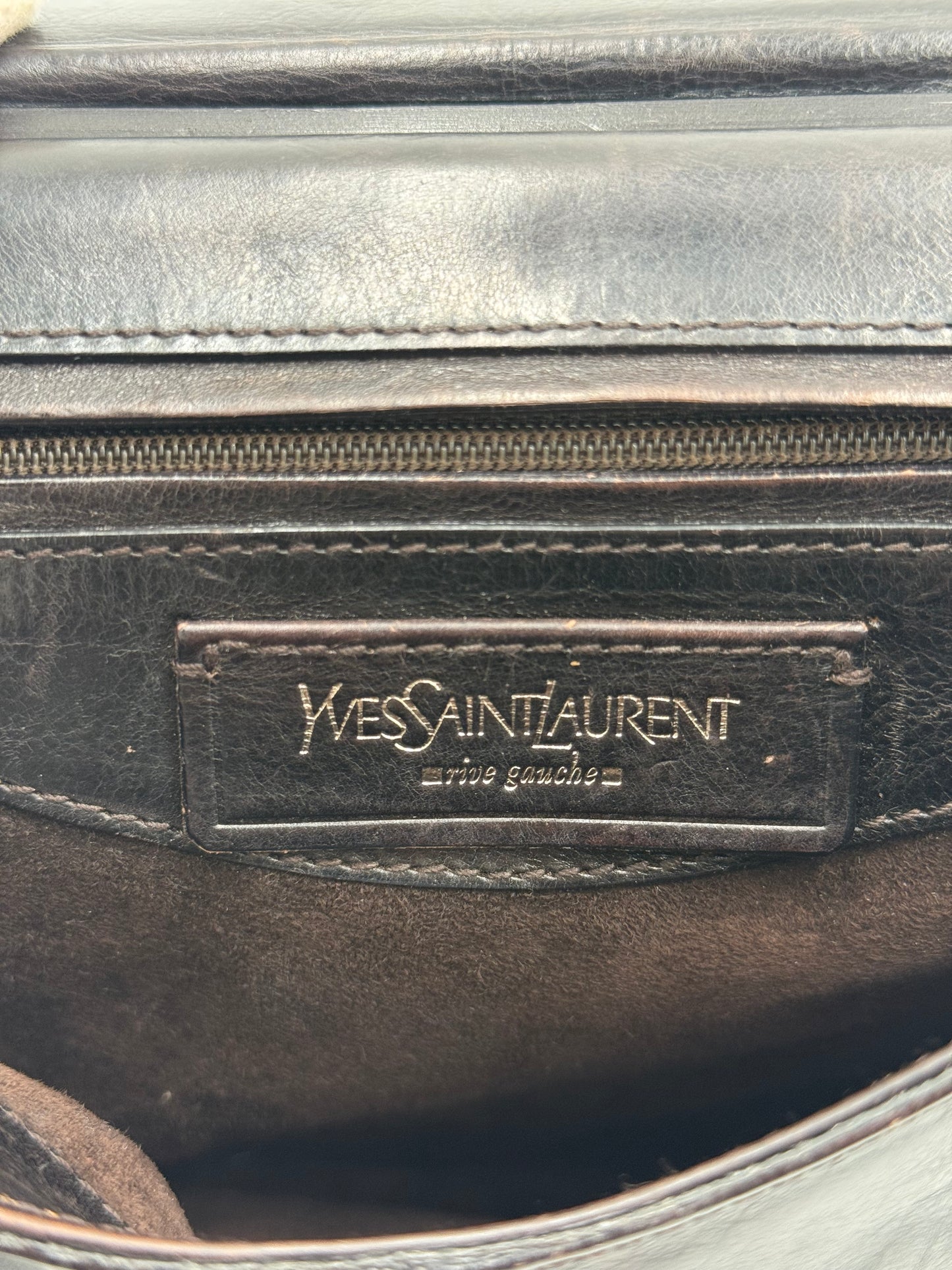 Saint Laurent Borsa Mombasa in Pelle Marrone Scuro - Pally Vintage Closet