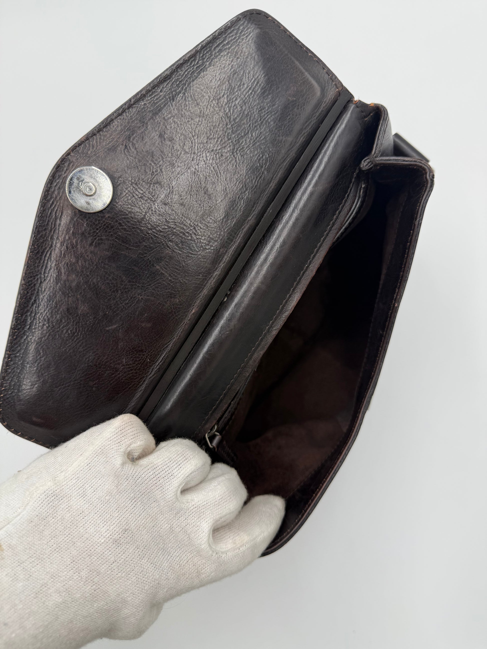 Saint Laurent Borsa Mombasa in Pelle Marrone Scuro - Pally Vintage Closet