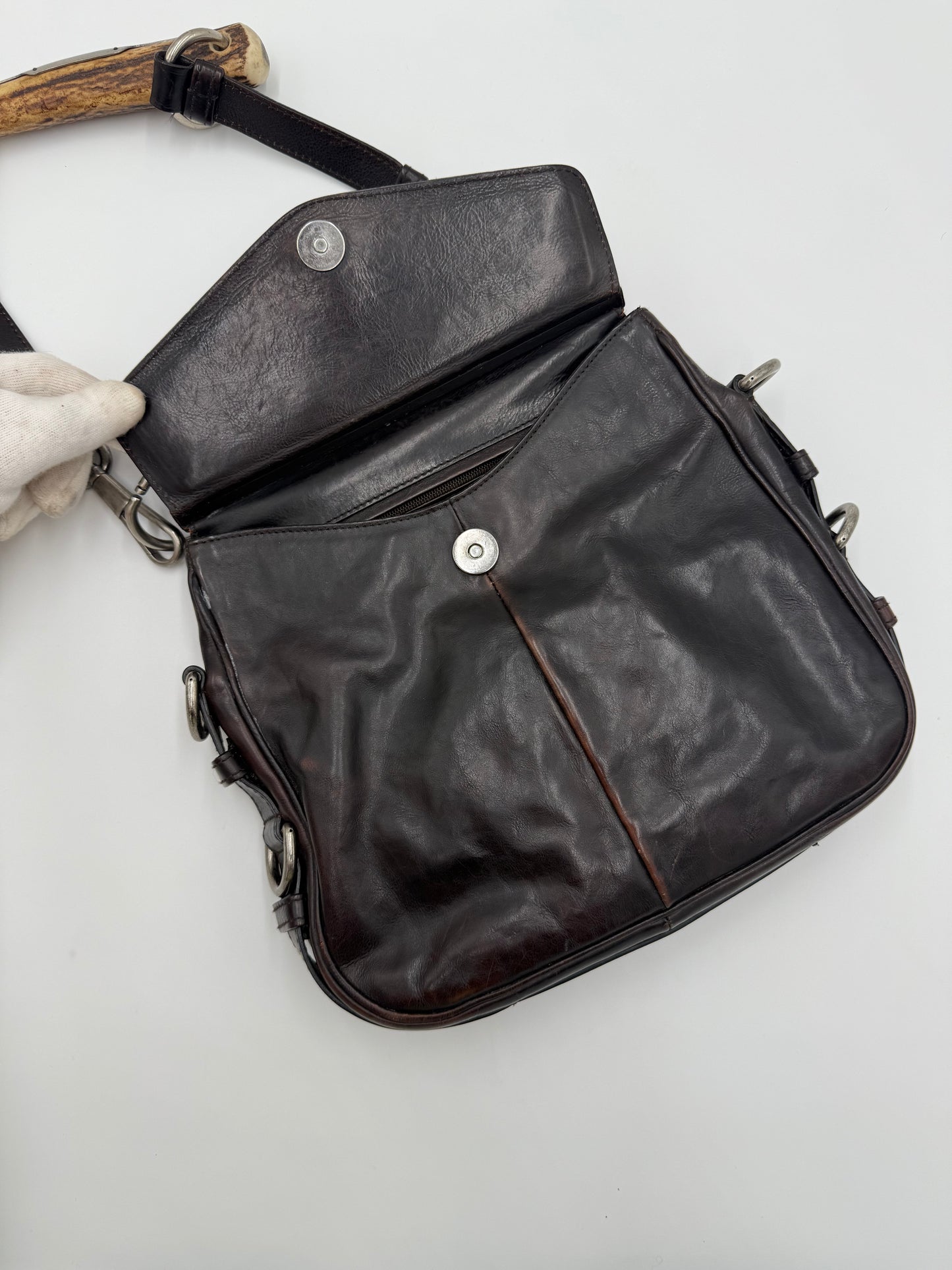 Saint Laurent Borsa Mombasa in Pelle Marrone Scuro - Pally Vintage Closet