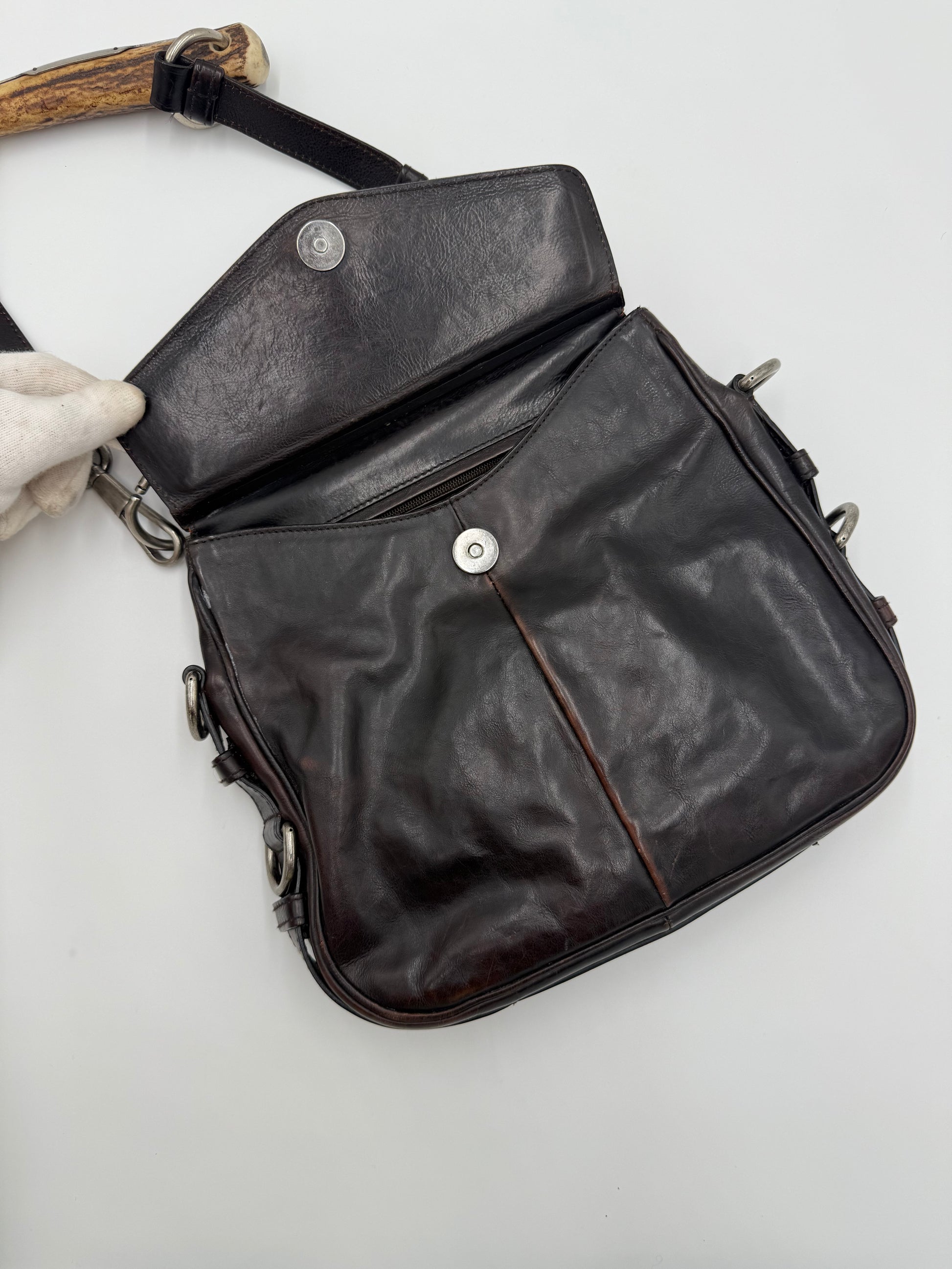 Saint Laurent Borsa Mombasa in Pelle Marrone Scuro - Pally Vintage Closet