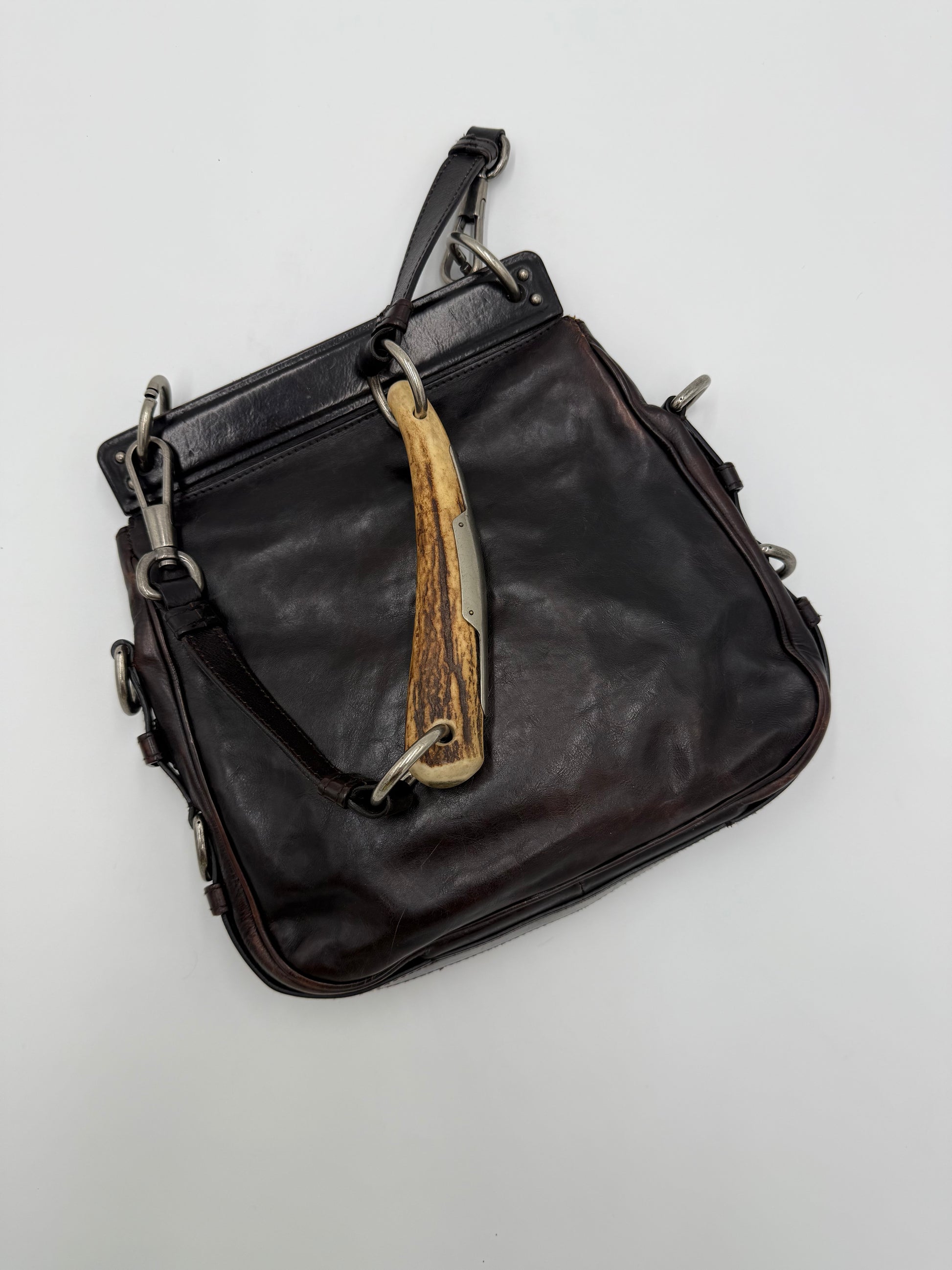 Saint Laurent Borsa Mombasa in Pelle Marrone Scuro - Pally Vintage Closet