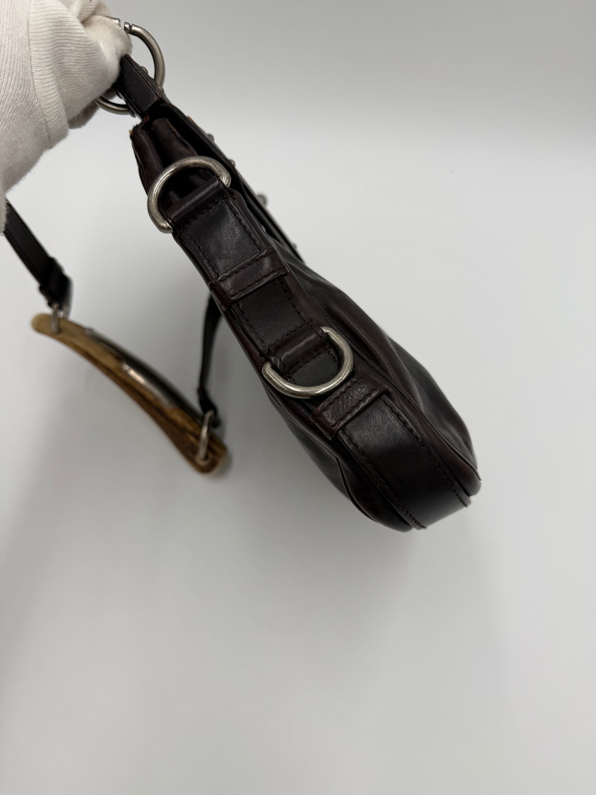 Saint Laurent Borsa Mombasa in Pelle Marrone Scuro - Pally Vintage Closet