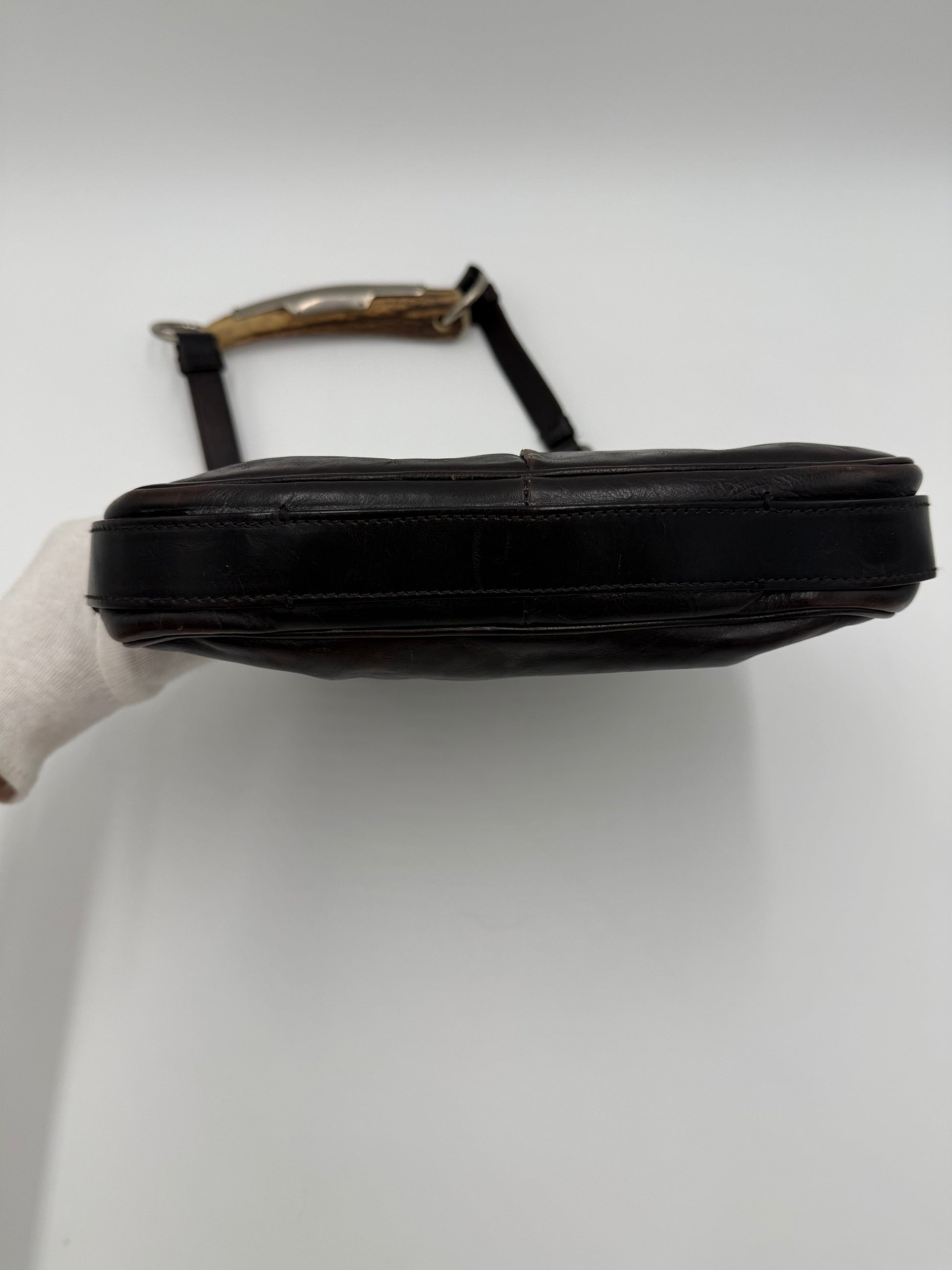 Saint Laurent Borsa Mombasa in Pelle Marrone Scuro - Pally Vintage Closet