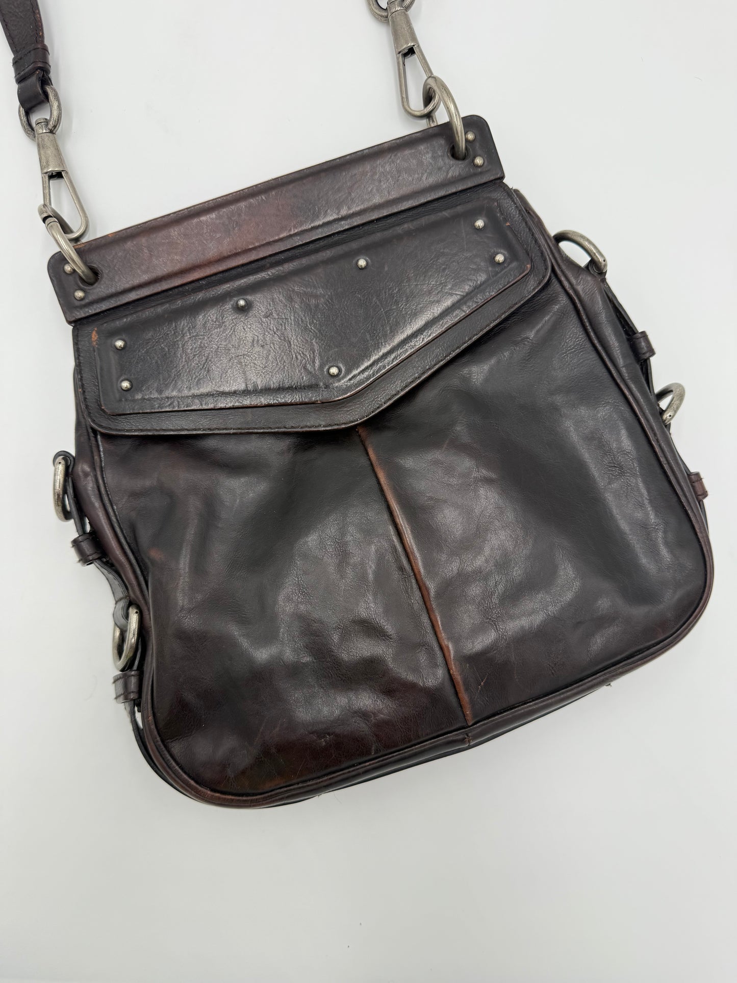 Saint Laurent Borsa Mombasa in Pelle Marrone Scuro - Pally Vintage Closet