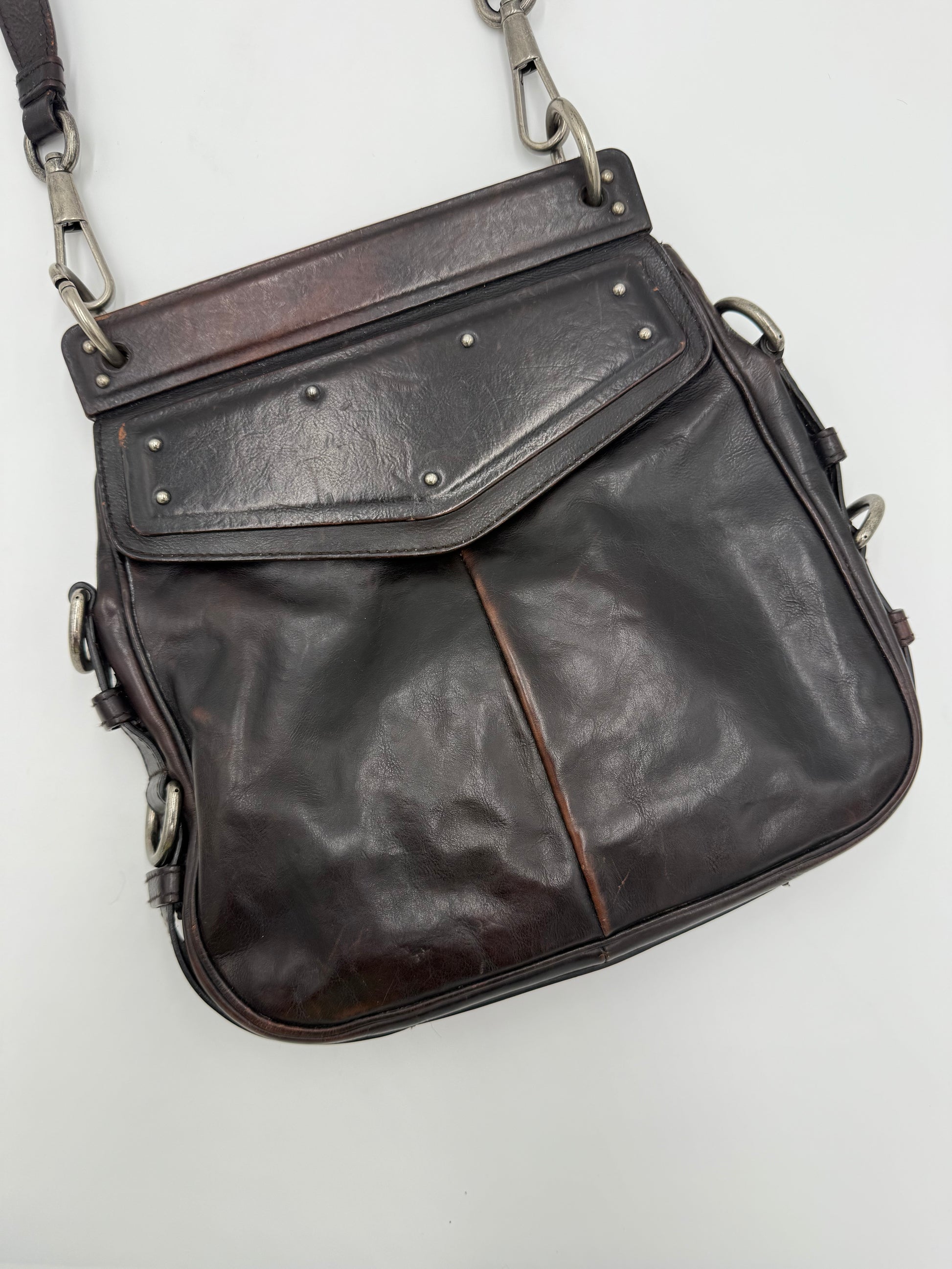 Saint Laurent Borsa Mombasa in Pelle Marrone Scuro - Pally Vintage Closet