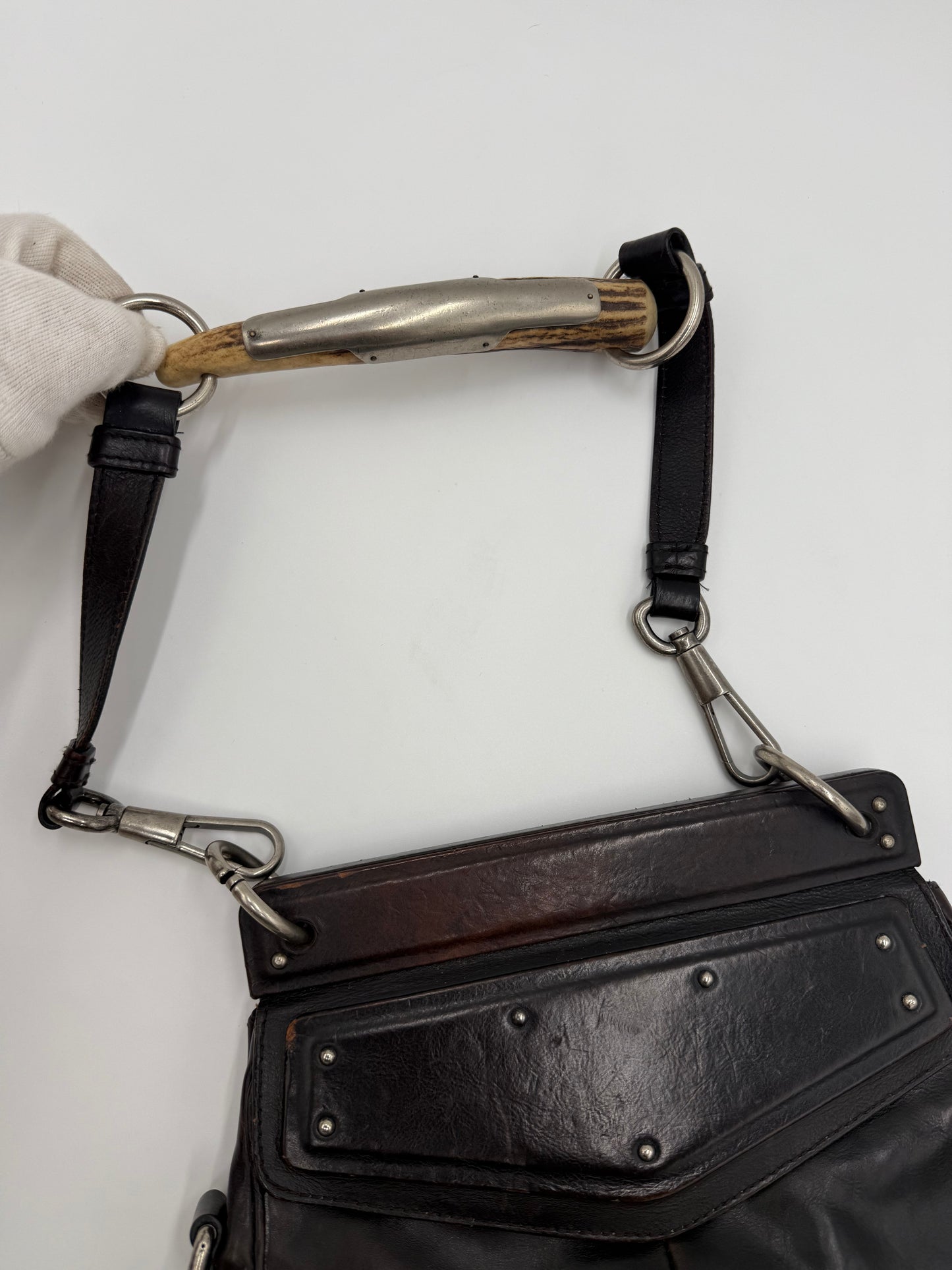 Saint Laurent Borsa Mombasa in Pelle Marrone Scuro - Pally Vintage Closet