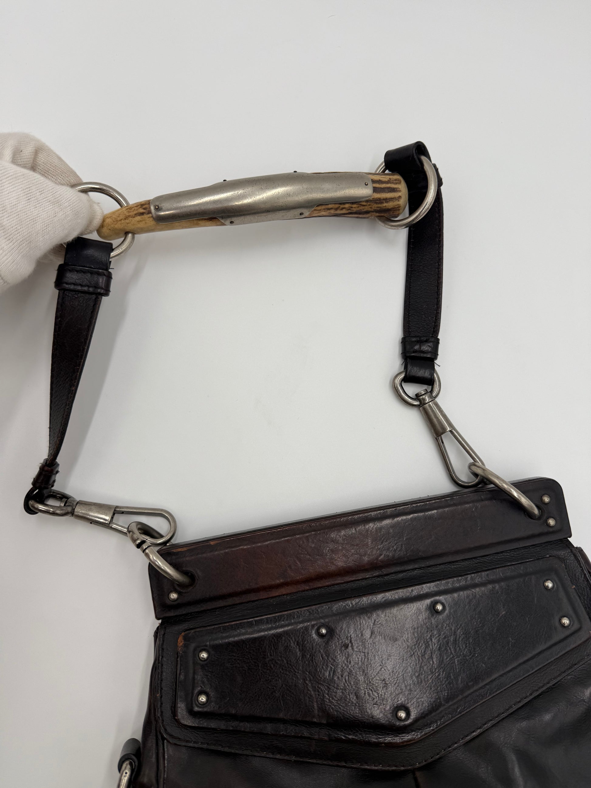 Saint Laurent Borsa Mombasa in Pelle Marrone Scuro - Pally Vintage Closet