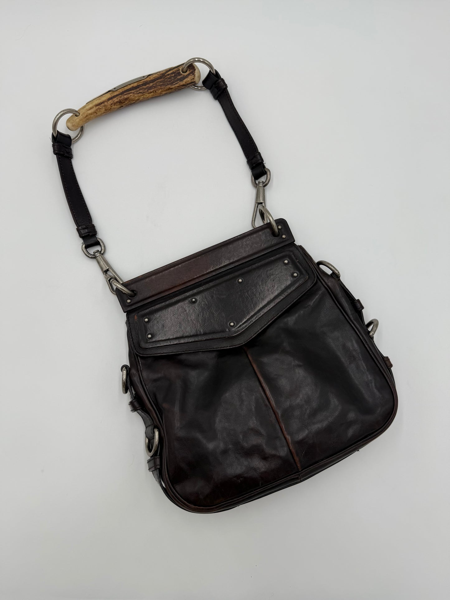 Saint Laurent Borsa Mombasa in Pelle Marrone Scuro - Pally Vintage Closet