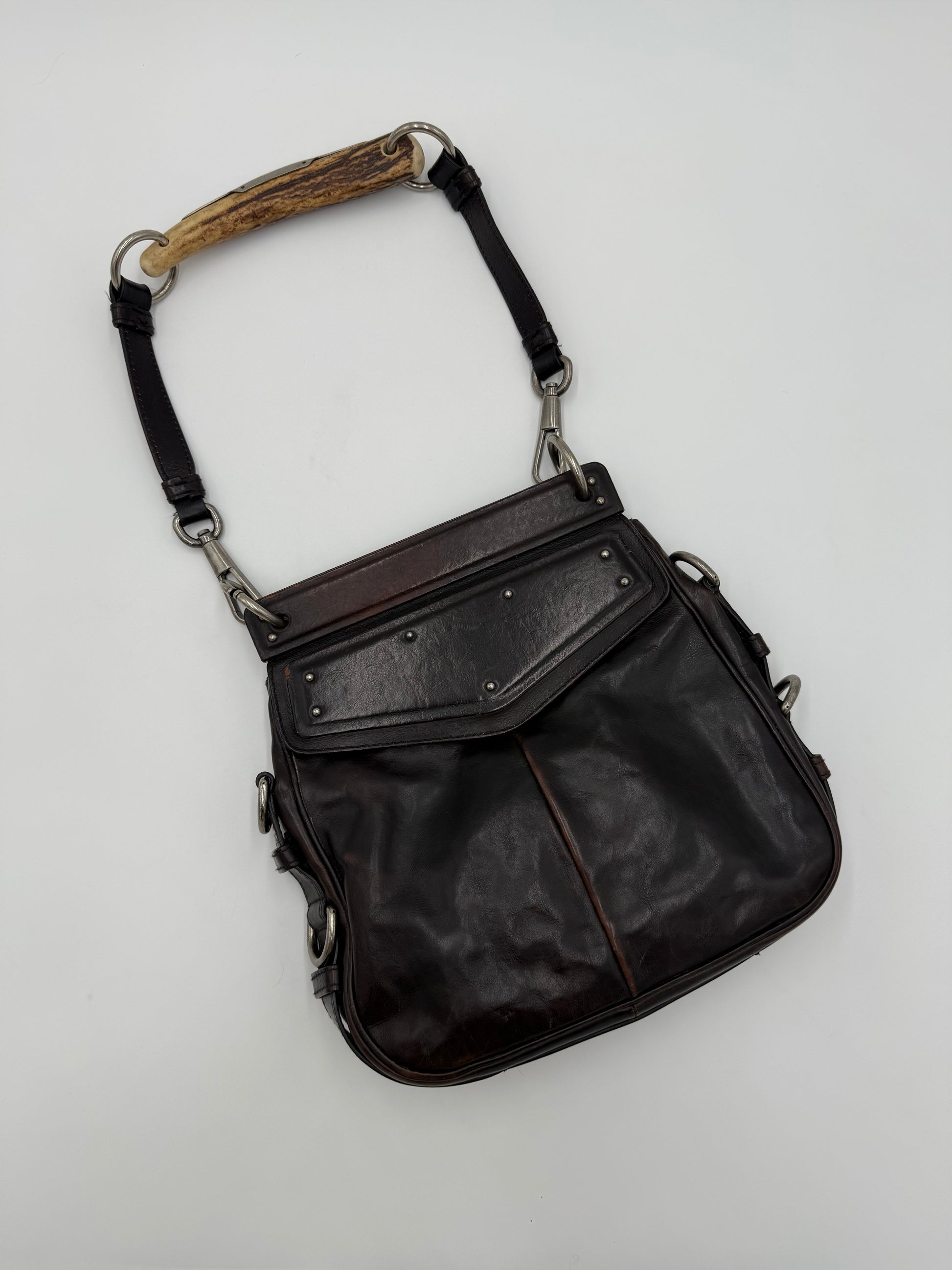 Saint Laurent Borsa Mombasa in Pelle Marrone Scuro - Pally Vintage Closet
