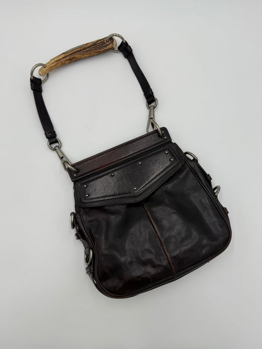 Saint Laurent Borsa Mombasa in Pelle Marrone Scuro - Pally Vintage Closet